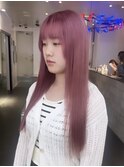 ダブルカラーピンクベージュケアブリーチハイトーン髪質改善