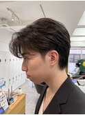 韓国ヘアカルマパーマカルマバングセンターパート黒髪ウルフ