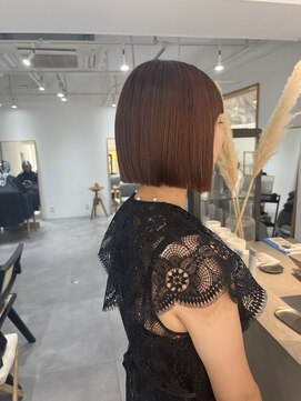 2195ヘアー 世田谷代田(2195hair) アプリコットピング/切りっぱなし/切りっぱなしボブ/髪質改善