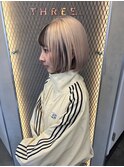 ハイトーンベージュ/ブロンドベージュ/ブリーチ/ボブ/博多