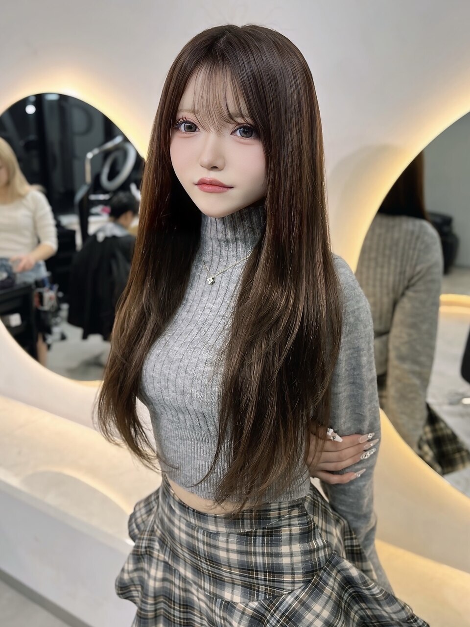 ナチュラルブラウンエクステ×シャギーレイヤー：L267631998｜ラピス
