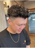 調布リバースパーマニュアンスパーマオールバック毛流れ刈り上げ