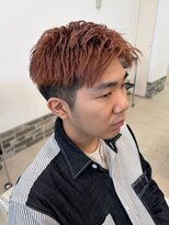 ヘアーアンドエステ ハラダ 滝ノ水店(Hair&Esthe Harada) メンズ/ブリーチカラー/ピンクブラウン/フェードカット