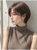 【NOA】丸みショート×長め前髪×透明感ブラウン