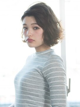 クアトログランシュ ひたちなか店(QUATRO×GranCieux) 【QUATRO】小顔感UP外ハネフリンジボブ