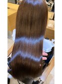 小顔セミウェットウェーブピンクベージュハイライトカラー