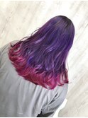 派手髪　ラベンダー　ピンク