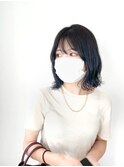ミックス巻きブルーブラック外ハネボブ