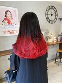 レッドグラデーション×ワインレッド×秋カラー
