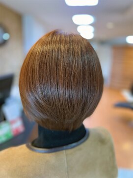 アークスヘアー 大人可愛いボブココアブラウン小顔美肌ストレート丸み