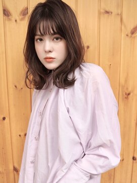 ブゾン(buZon) 【buZon ブゾン】外ハネロブ前髪パーマ×グレーベージュ