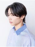 波巻きスパイラルパーマセンターパートウルフハイライト