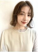 外ハネぱつっとボブ外ハネパーマ顔まわりカットパーマ外はねボブ