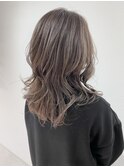 白髪ぼかしハイライトモンブランベージュ