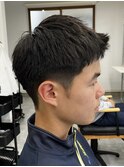 ビジネスショートメンズマッシュツイストパーマツーブロック