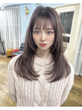 アンメリーアン(Ann merry ann) 20代30代透明感暗髪アッシュブルーグレージュ丸みボブ