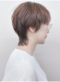 =くびれショートウルフマッシュウルフ大人ショートボブ30代40代