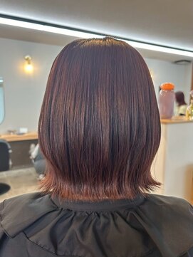 ミルヘアデザイン(mil hair design) 外はねボブ きりっぱなし 韓国風 髪質改善トリートメント