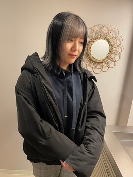 チャプター 問屋町(chapter) 髪質改善アンブレラカラーミルクティーベージュ韓国外はねボブ