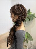 あみおろし へアセット ヘアメイク 前髪 お呼ばれ 結婚式 表参道
