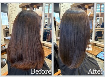 ヘス(HES)の写真/白髪染めでパサつく髪にダメージを抑えてうるツヤ髪へ導く大人の髪質改善カラー、潤艶TR