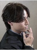 ニュアンスパーマ×センターパートウルフ