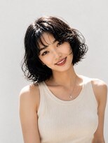 ノラ シブヤ(NORA)&nbsp;小顔ミディアムパーマミディアムデジタルパーマボブパーマ前髪