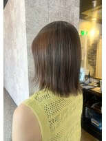 エイム ヘア デザイン 町田店(eim hair design)&nbsp;外ハネミディアムボブ/オリーブブラウン/透明感カラー/束感