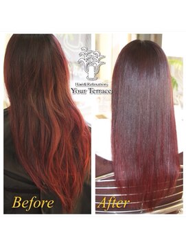 ユアテラス(Your Terrace) 天使の艶【シルクストレート】 Before After