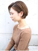 大人かわいいマロンベージュショートボブ
