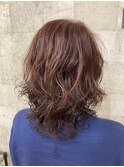 レッドブラウンなミディアムウェーブ