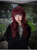 赤髪／姫カット／姫レイヤー／姫ウルフ