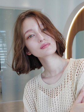 ケアリー 調布(Carelly) 大人かわいい前髪セシルカットココアブラウンフリンジウェーブ