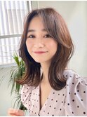 韓国ヘア/波ウエーブ/レイヤーカット/前髪カタログ/こなれミディ