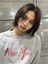 =メンズボブ/ダークアッシュ/ニュアンスパーマ／MAN’S HAIR