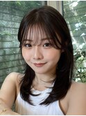 大人かわいい顔まわりレイヤーイルミナカラー小顔シースルー前髪