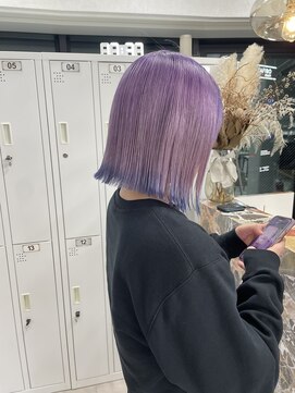 ムク 横浜店(muku) 裾カラー パープル×ブルー