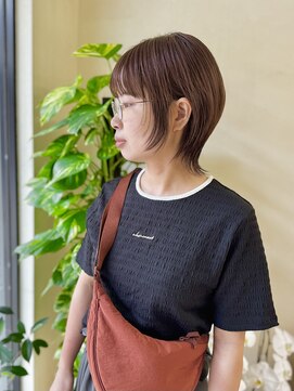 ハヤシ(HAYASHI) 愛され大人ミニボブ20代30代40代 透け感カラー春カラー前髪あり