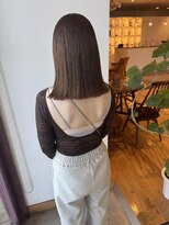 ウニュ(unu.)&nbsp;暗めパツっとロブ、髪質改善、朝簡単ヘア