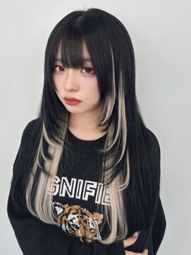 ラピステン 福岡天神 大名店(Lapis) エクステ/レイヤー/デザインエクステ/ホワイト/アシンメトリー