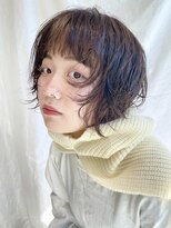 ディッセンバー 渋谷(December) ボブウルフレイヤーカットワイドバングブラウンカラー