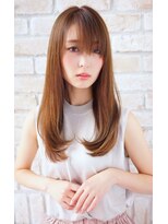 ヘアーアンドファッションシオミエイチ (hair＆fashion shiomi H)&nbsp;オレンジベージュ×ワンカールストレート