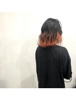 エヌ(N) N/92co. ミディアムヘア×裾カラーオレンジ