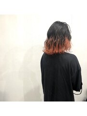 N/92co. ミディアムヘア×裾カラーオレンジ
