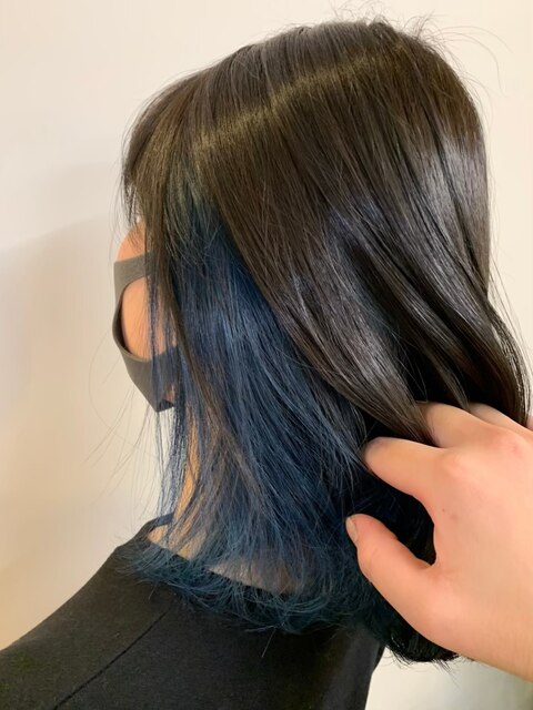 インナーカラー/青髪/ハイトーンカラー[二条美容室/美容院]