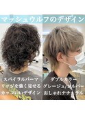マッシュウルフ/スパイラルパーマ/シルバーカラー ROMMY.Homme