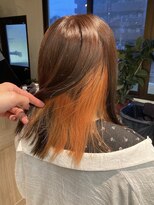 コワファーストナガサキシャンプーボーイ(COIFF1RST NAGASAKI SHAMPOO BOY)&nbsp;インナーカラー×オレンジ