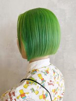 アイティーバイアルバム 下北沢店(IT by ALBUM)&nbsp;ボブ黄緑_ホワイトグレージュネビージュこなれミディ_ba395243
