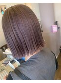 切りっぱなしボブ×ピンクラベンダー