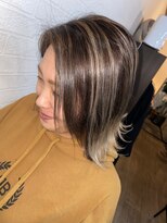 ハサミバイアトリエナガノ 千葉(8sami by atelier nagano)&nbsp;デザインカラー／レイヤーカット/ウエットヘア/オリーブベージュ